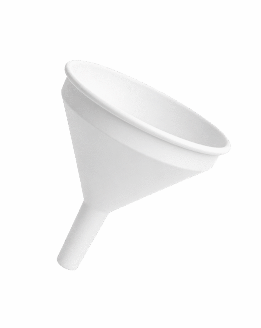 3D funnel with social media icons